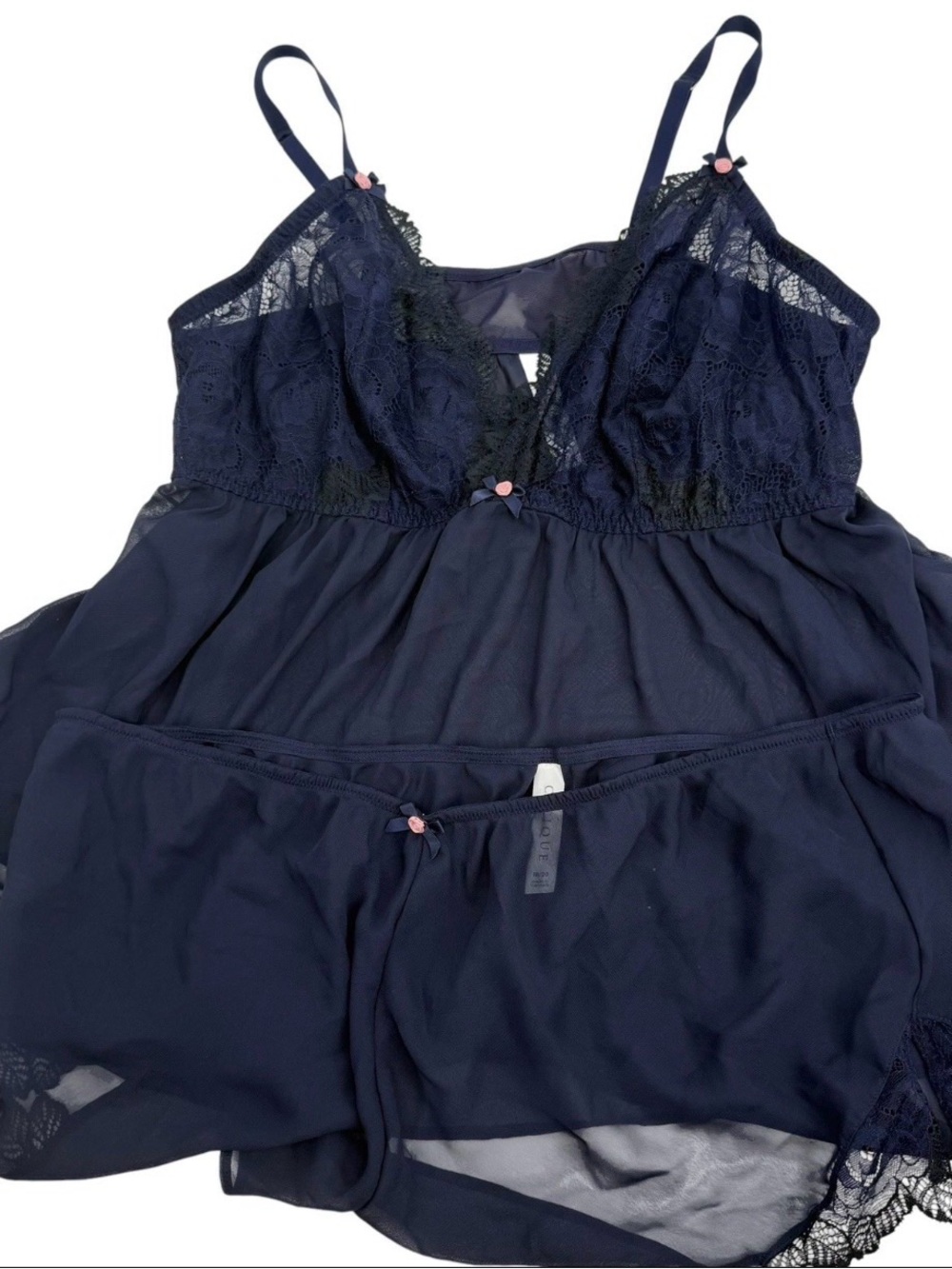 Cacique Seriously Sexy Sheer Mesh Lace Cami Pajama Set Top/shorts Size 18-20 - Picture 9 of 9